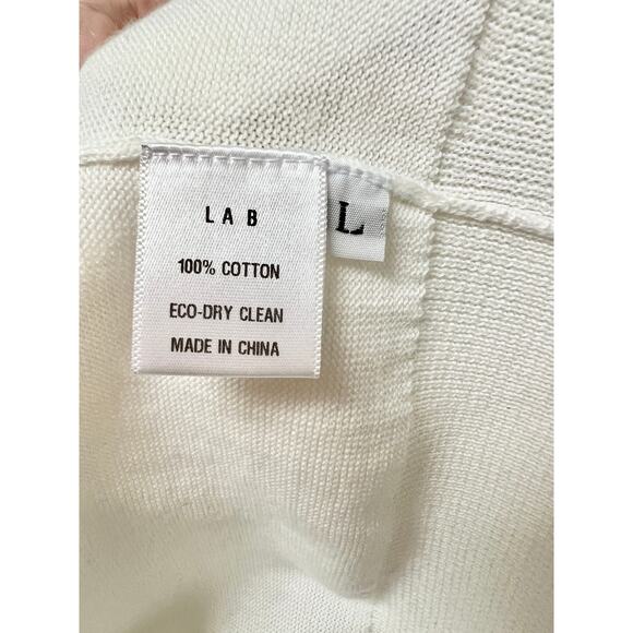 Lab 100% Cotton Long Sleeve Turtleneck Knit Sweater White Women's Size Large - Picture 3 of 4